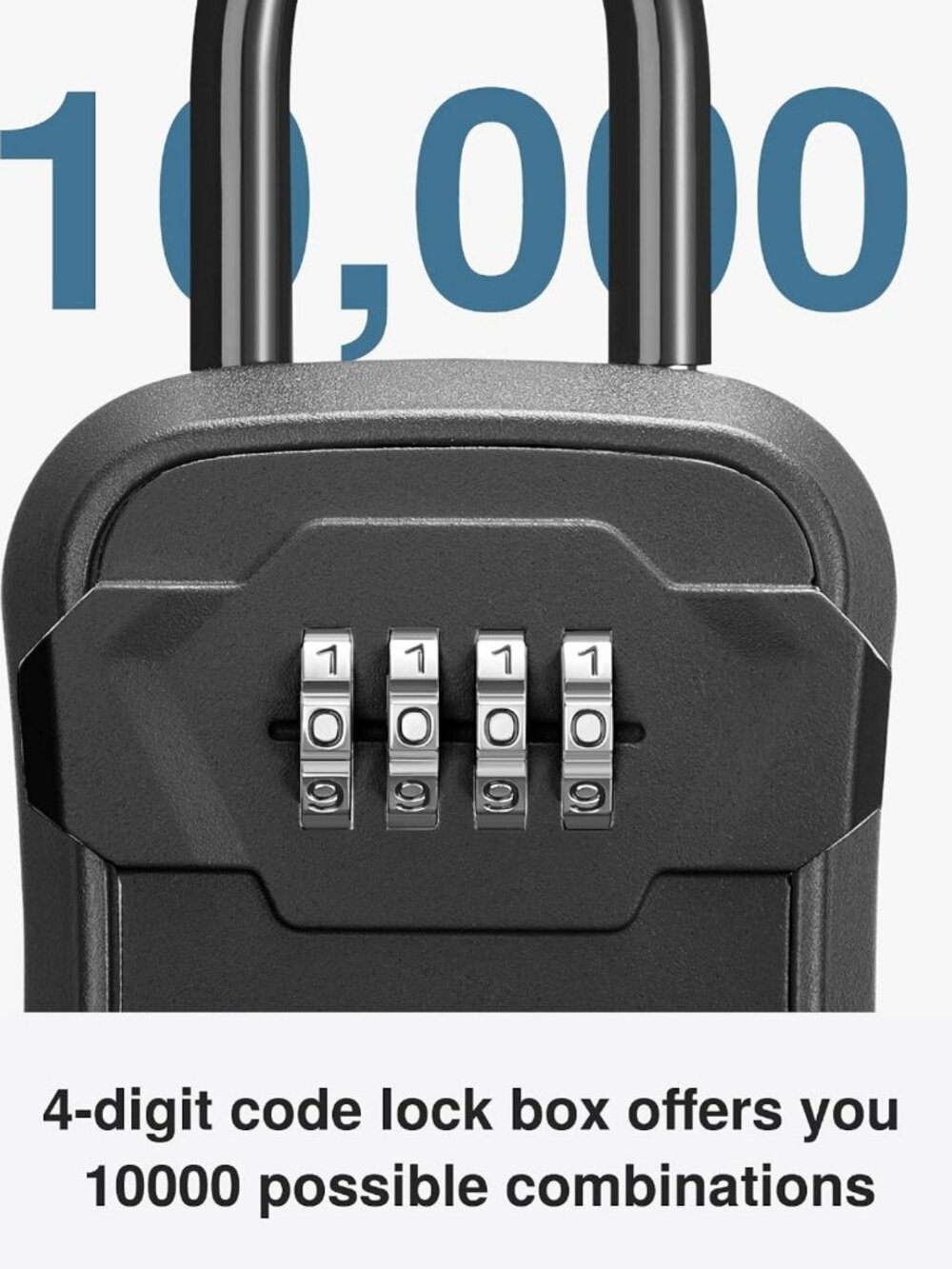 Secure Key Lock Box with Combination Code - 4-Key Capacity, Weatherproof Storage - Picture 4 of 7